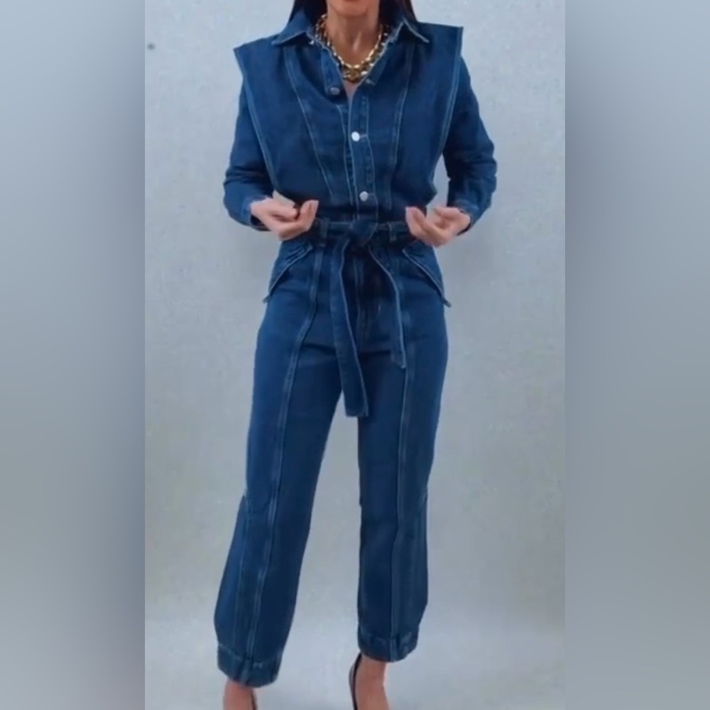 NWT Blue Denim Jumpsuit